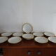 12 hollow plates porcelain of Sologne Larchevèque white and golden signed