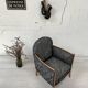 Fauteuil club en bois et tissu