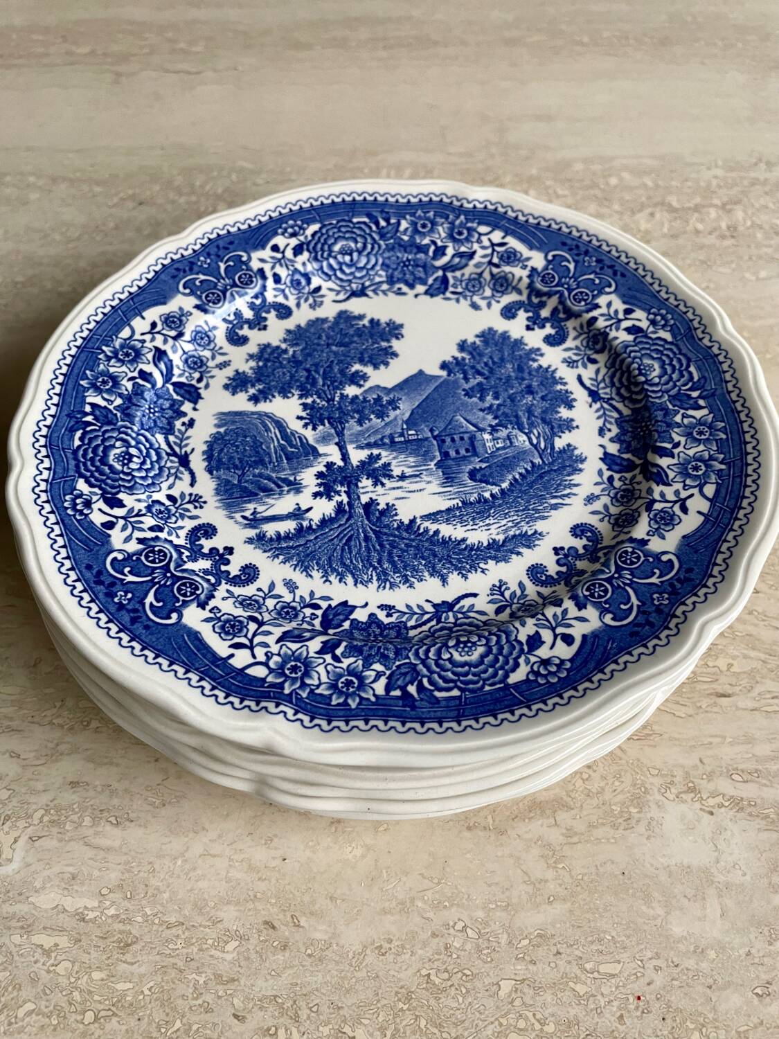 6 vintage Villeroy and Boch dessert plates