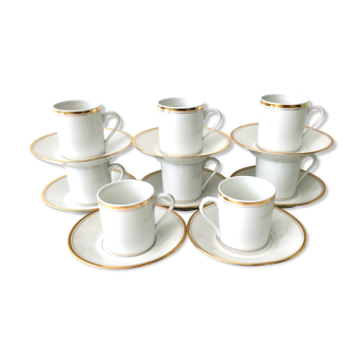 Set of 8 coffee cups in sologne porcelain