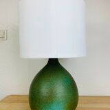 Ceramic lamp fig color green signed Culis