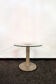 Table basse avec base en granit structure en fer émaillé, plateau en verre des années 80