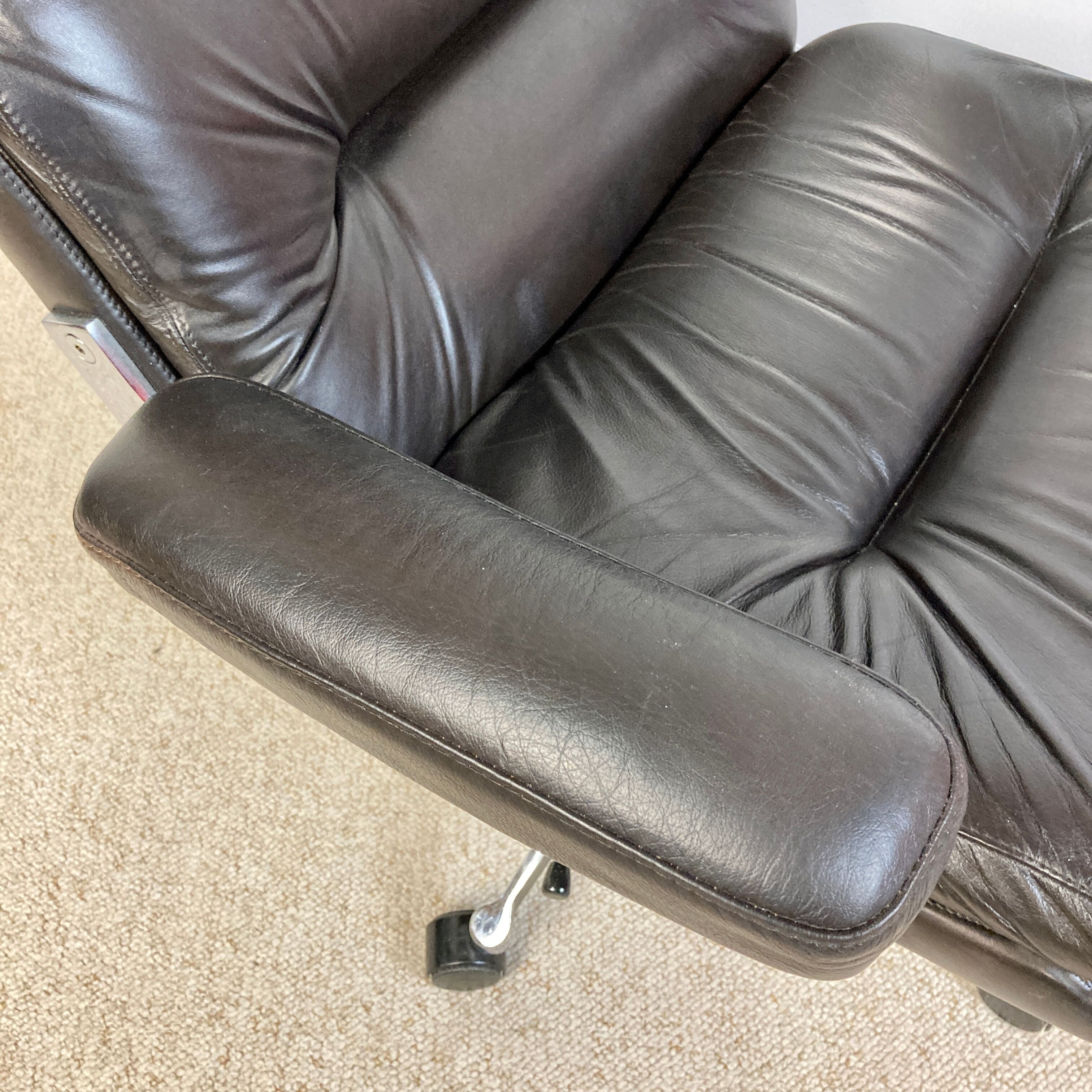 Leather office chair, martin Stoll design, 1970