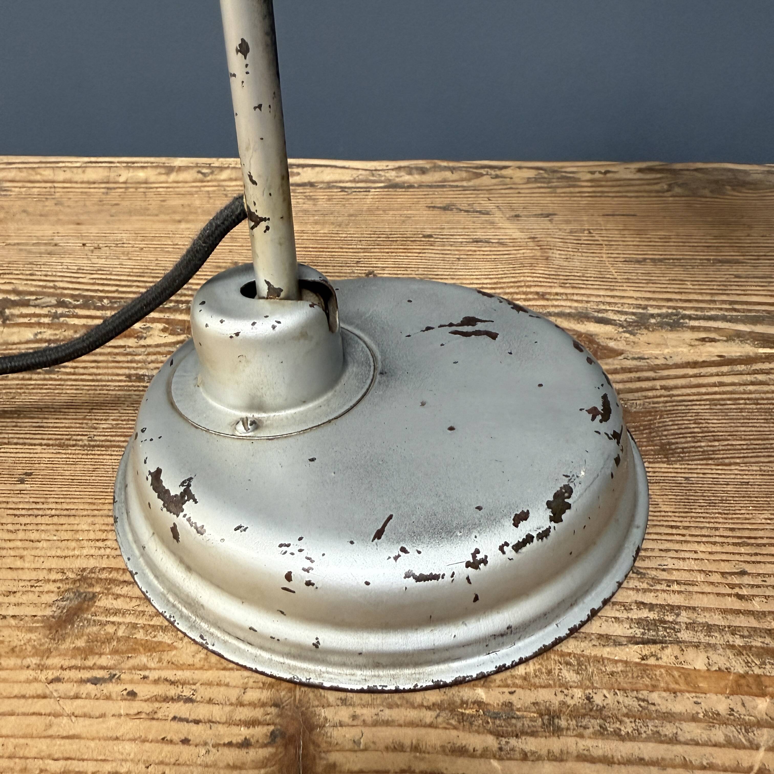 Silver-grey Bauhaus desk lamp