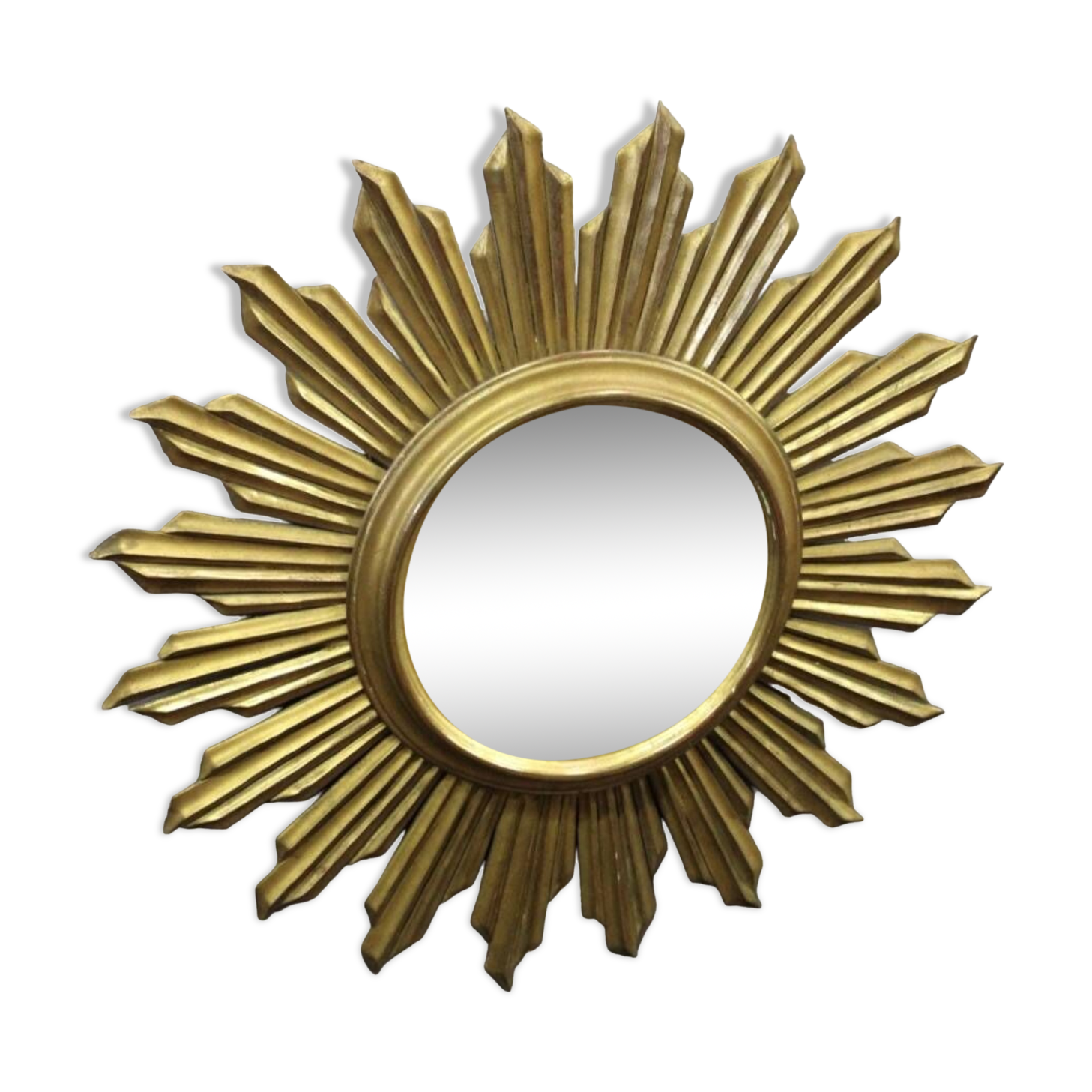 Sun mirror in gilded wood circa 1970