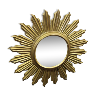 Sun mirror in gilded wood circa 1970