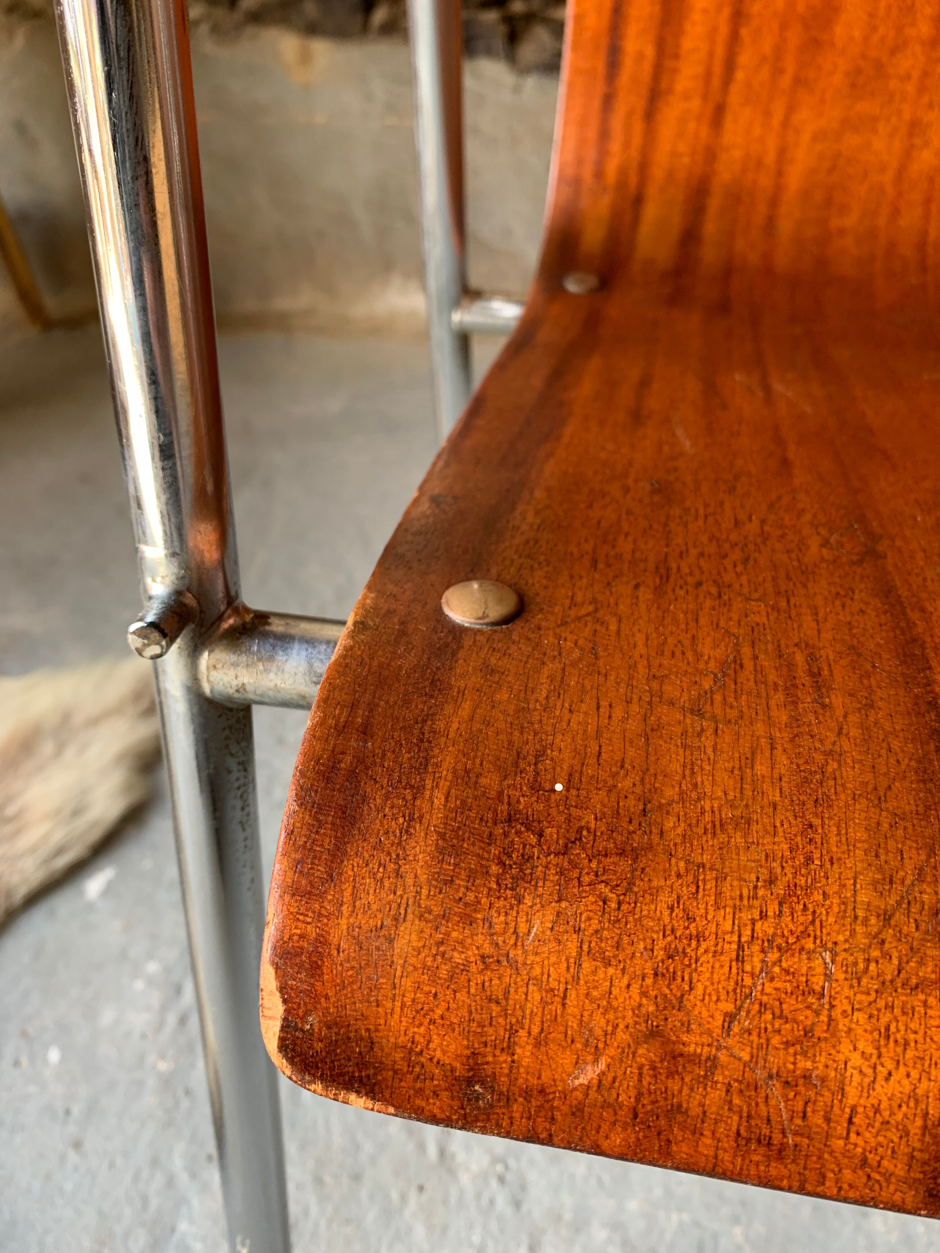 Set of 6 armchairs - Wood & metal -