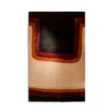 Triptych with geometric decoration in woven wool. Handcrafted work, 20th century.