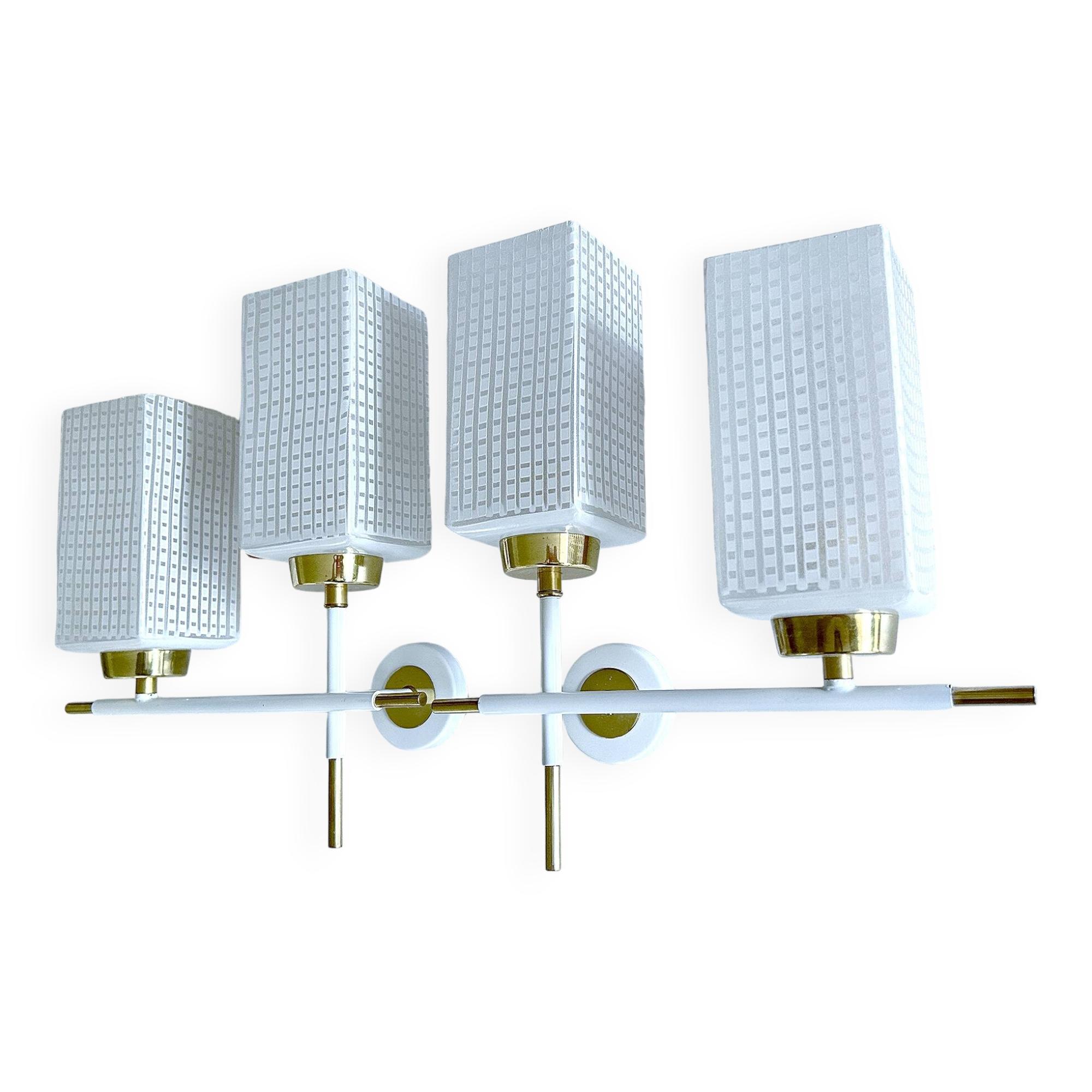 Pair of vintage architectural wall lights, 1960s