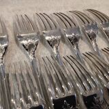 12 silver plated table forks by Christofle Marly, 20.7cm