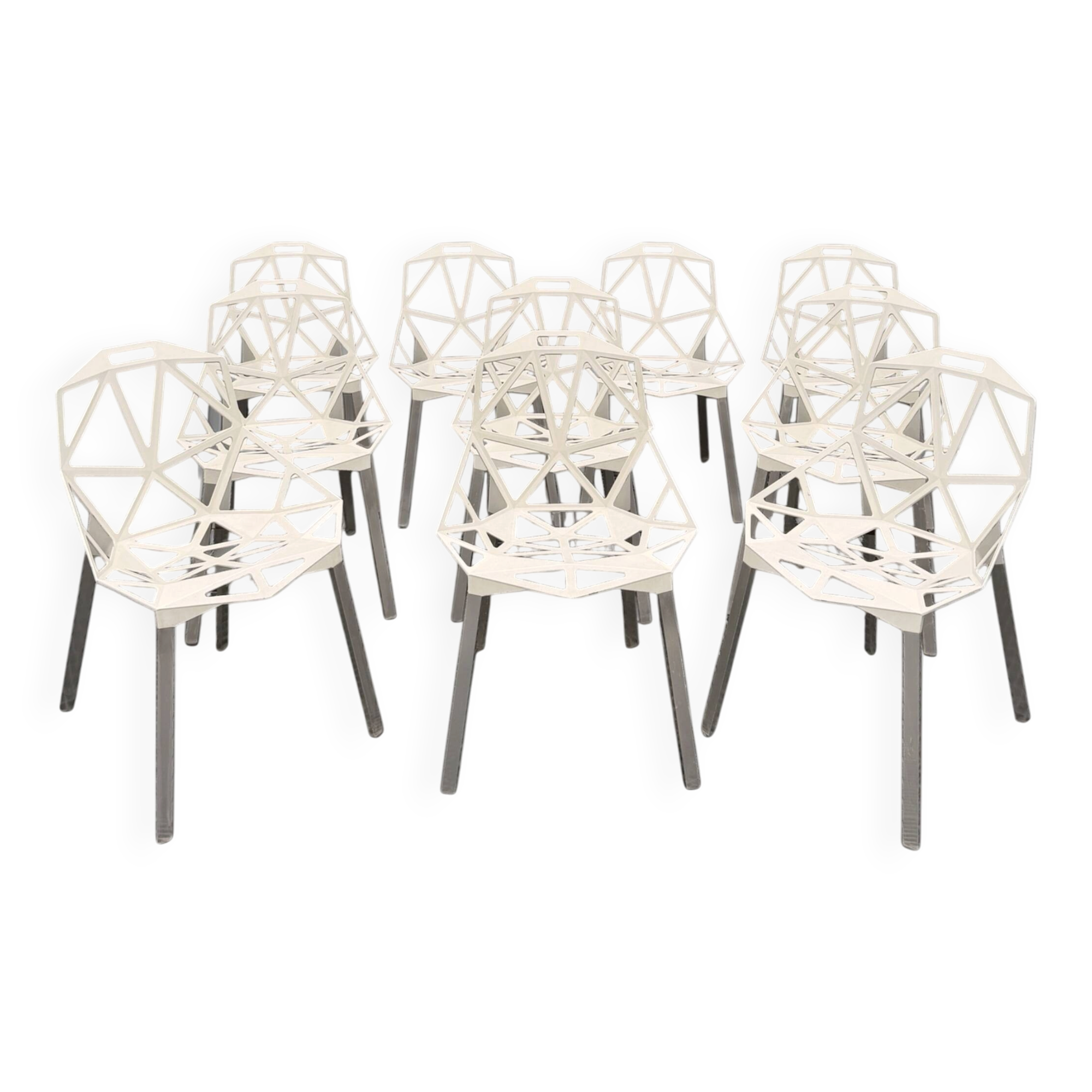 Lot 10 Chaises Chair One Magis Off-White Grcic | Provenance Louvre