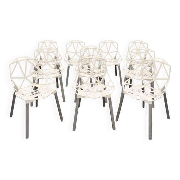 Lot 10 Chaises Chair One Magis Blanc Crème Grcic Provenance Louvre
