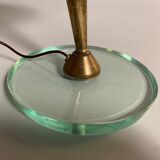 Crystal and Brass Table Lamp attributed to Pietro Chiesa for Fontana Arte, Italy, 1950s