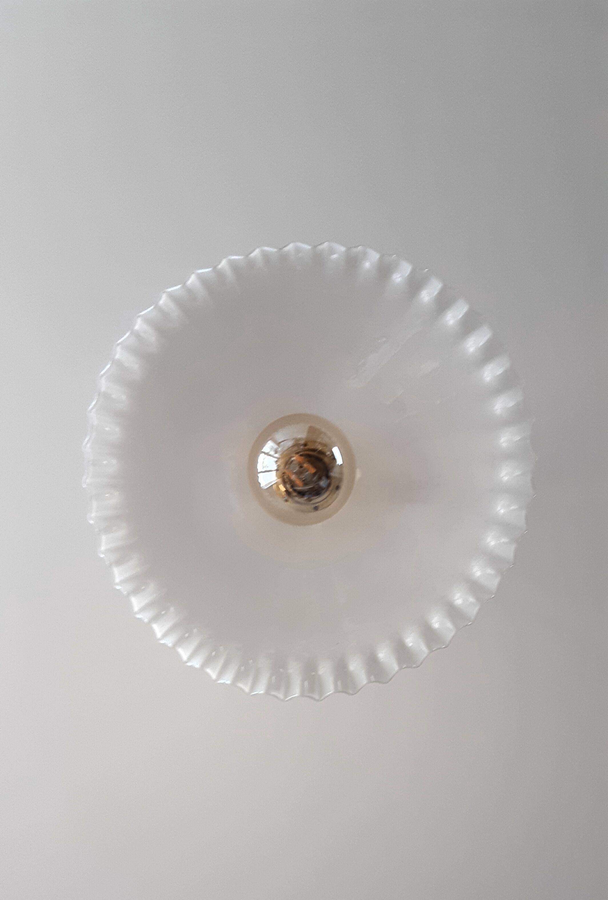 White opaline hanging lamp