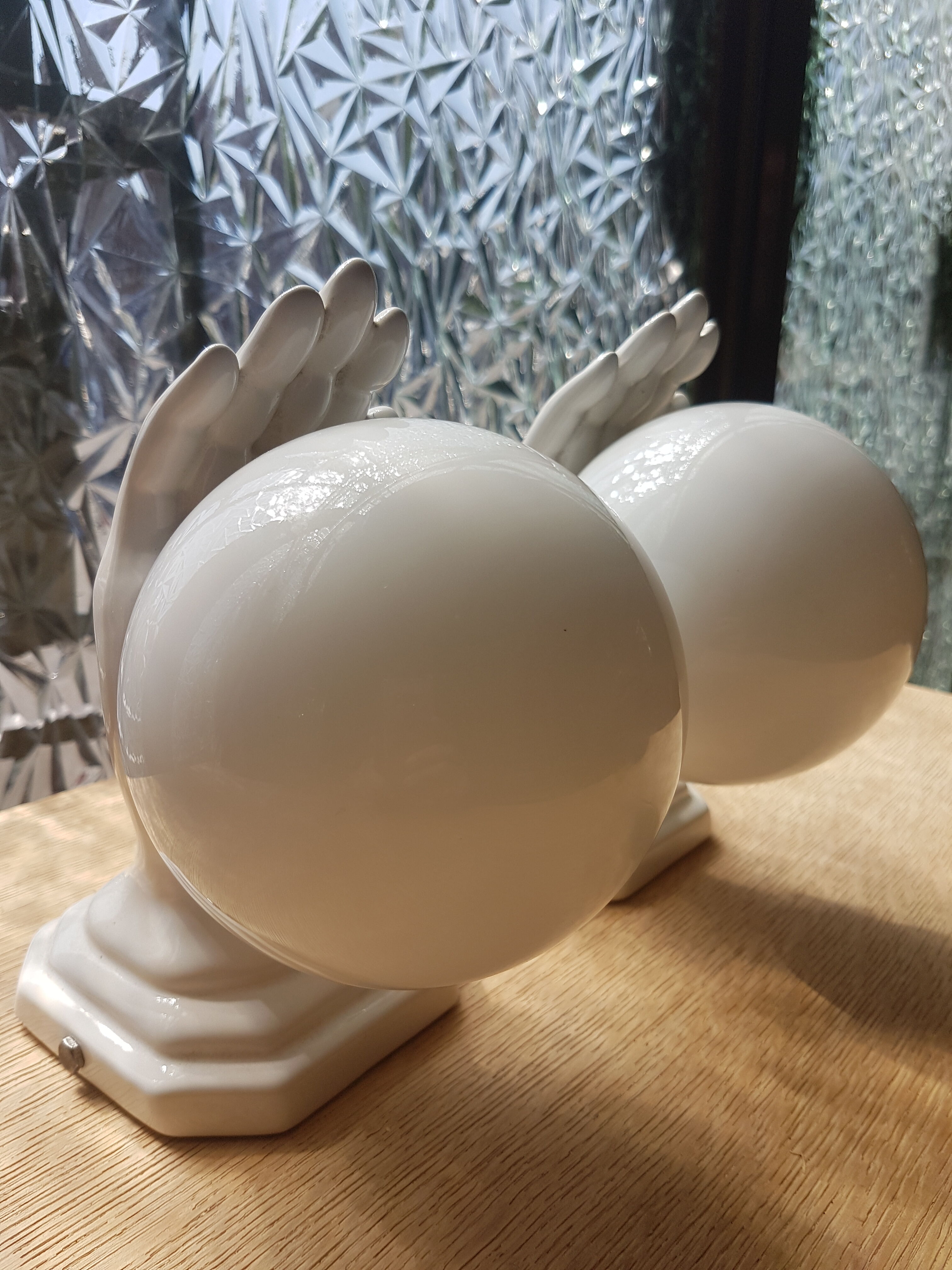 Pair applique hand ceramic vintage 1970