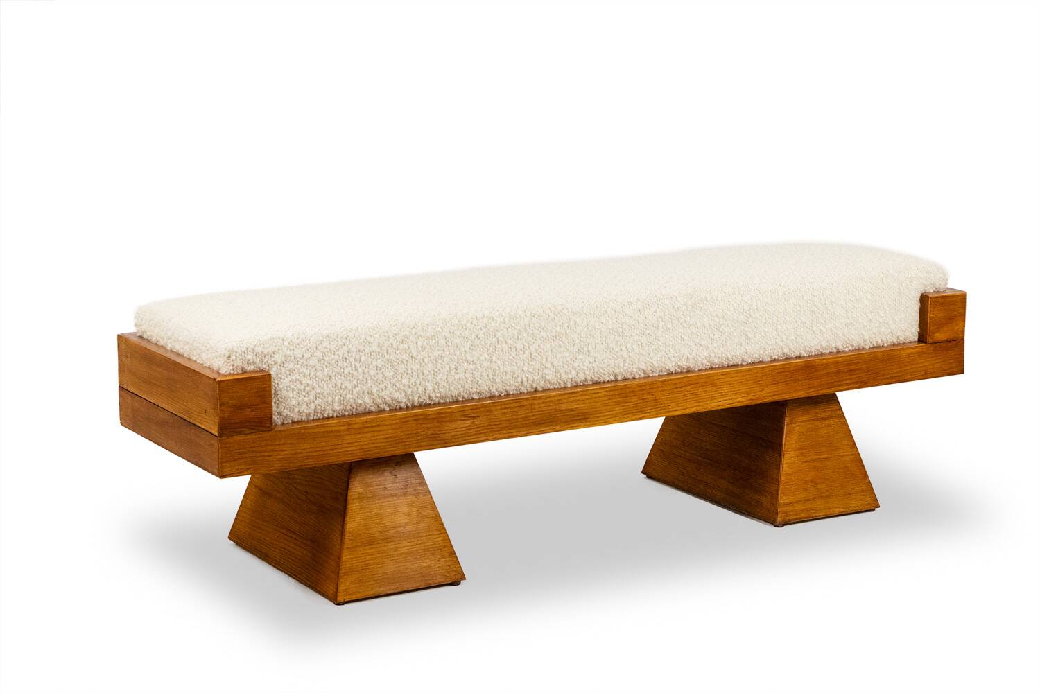 Bench in blond ash. Small-scale Italian craftsmanship. Contemporary.