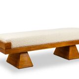 Bench in blond ash. Small-scale Italian craftsmanship. Contemporary.