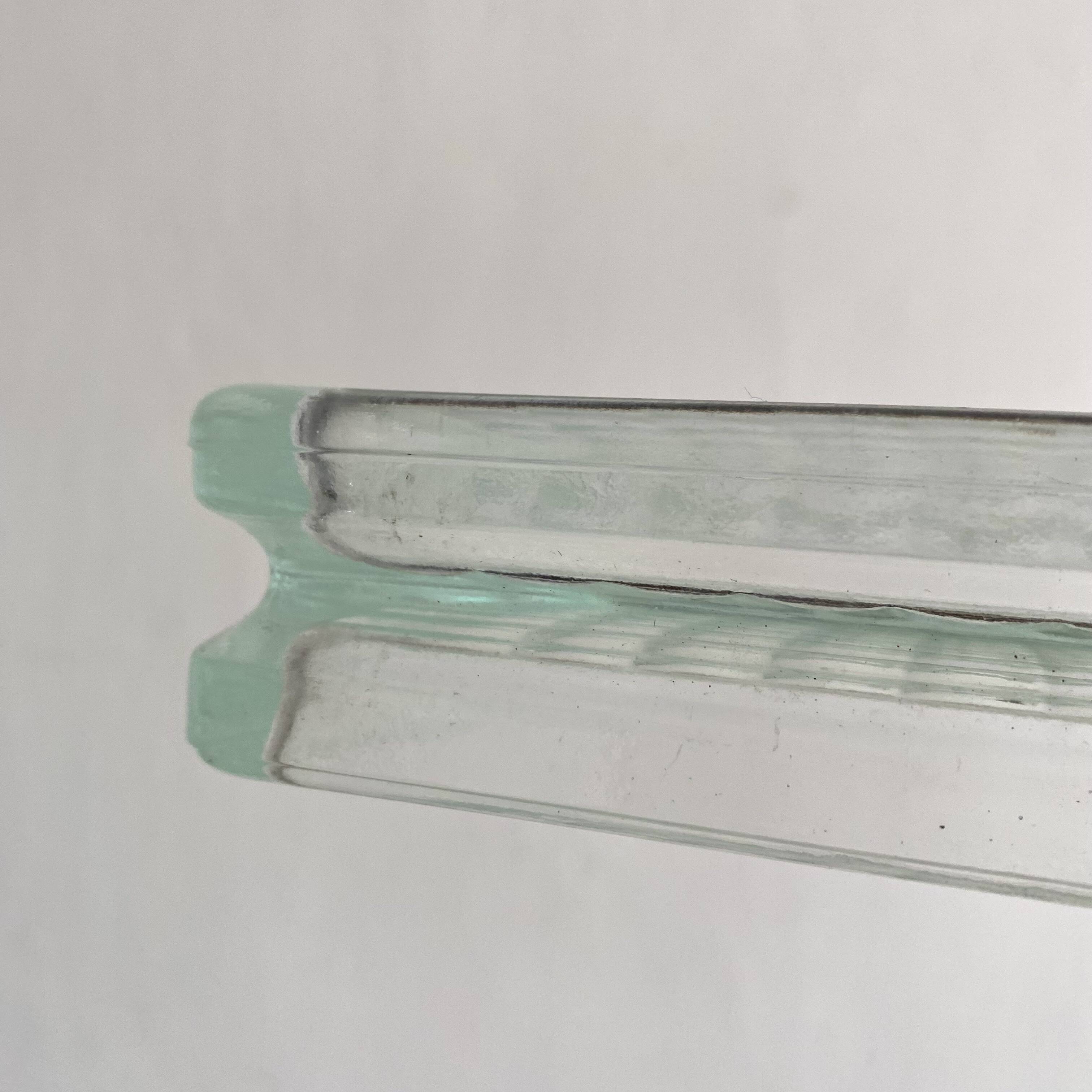 Vintage square glass pocket empty