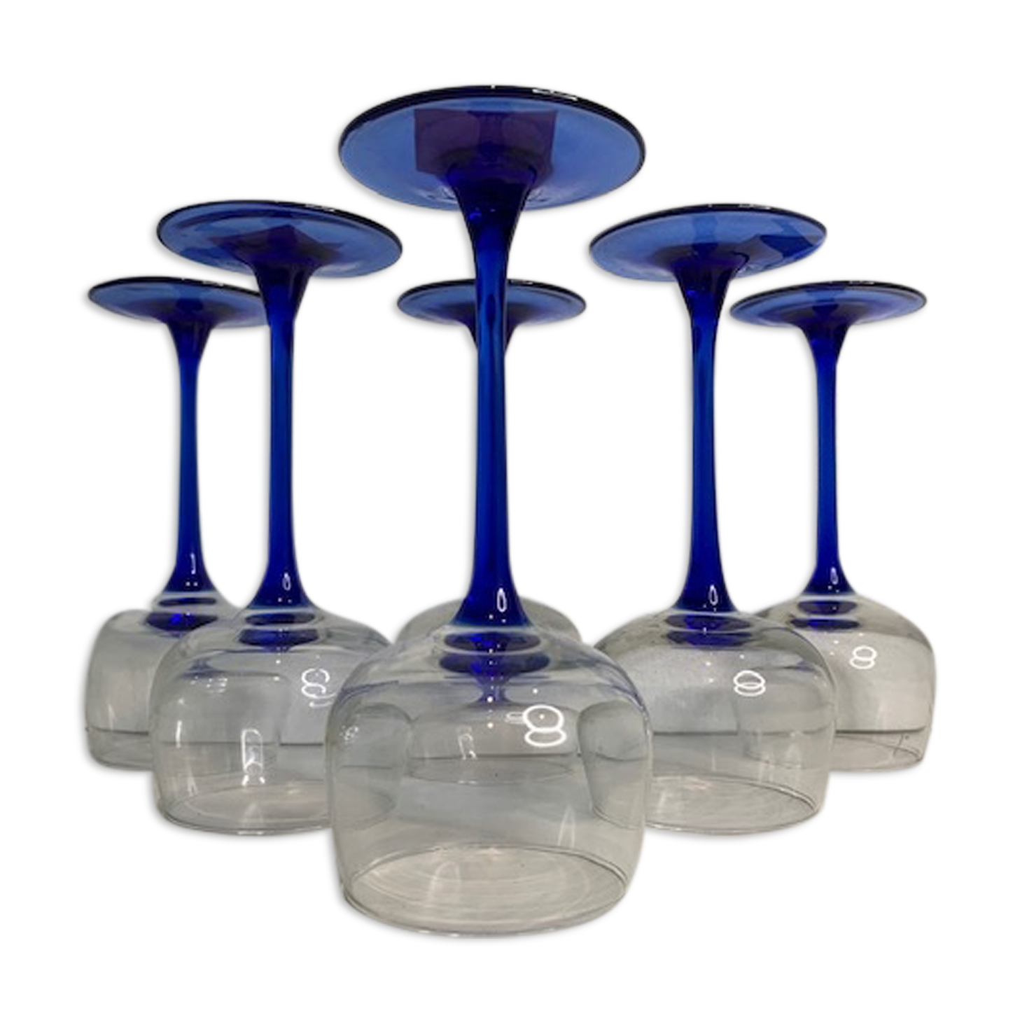 Glasses on foot wine Alsace Luminarc sapphire blue