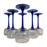 Glasses on foot wine Alsace Luminarc sapphire blue