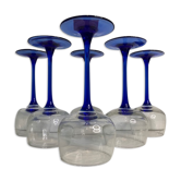 Glasses on foot wine Alsace Luminarc sapphire blue