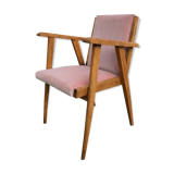 Scandinavian-style retro chair - pink velvet