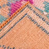 2x12 Rug For Kitchen Orange Herki Vintage Runner Rug, 73x369Cm