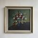 Vintage Original Framed Oil on Wooden Background Artwort