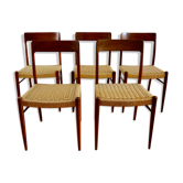 Chairs Scandinavian teak and rope 60 years