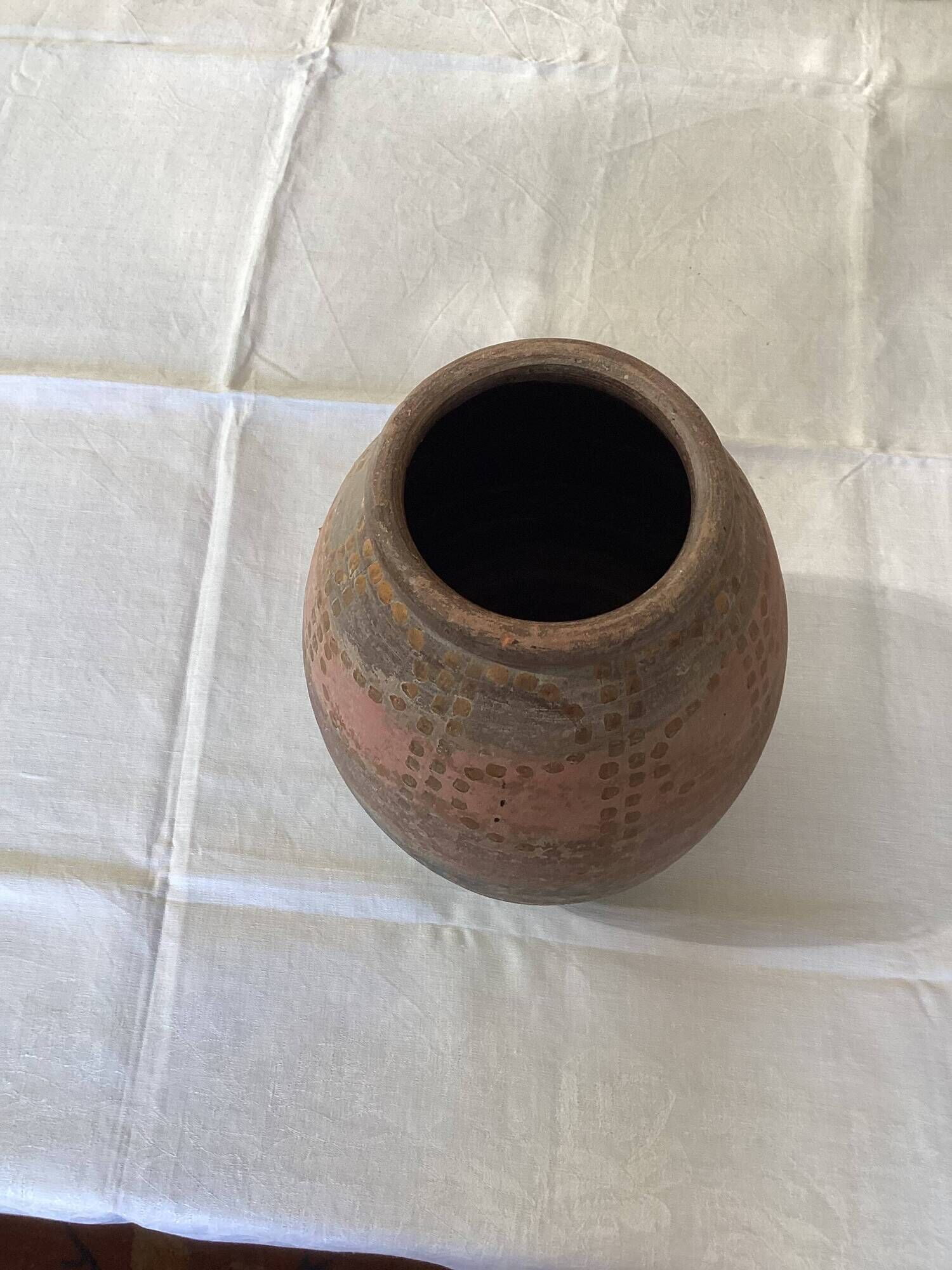 Vintage ceramic artisanal vase dimensions: height-30 cm-diameter-22 cm