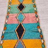 Berber bohemian hallway rug in handmade wool 300 X 100 CM