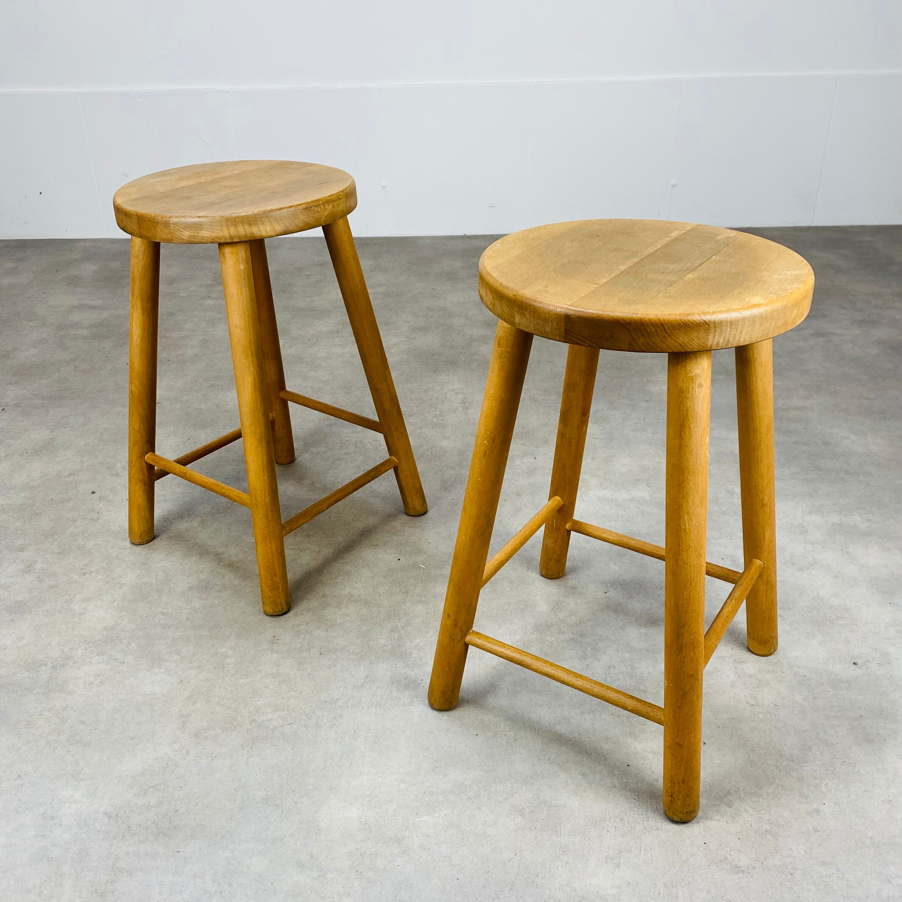 Pair of vintage wooden stools
