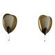 Pair of brass and glass wall lights from the mid-century, 1950s, Germany.