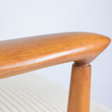 Restored scandinavian armchair "Kedziorek", 1960s, cream Cord, teak
