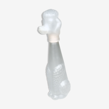 Carafe in the shape of a dog "the poodle" in frosted transparent glass from vintage empoli