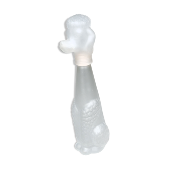 Carafe en forme de chien "le caniche" en verre transparent dépoli de chez  empoli vintage