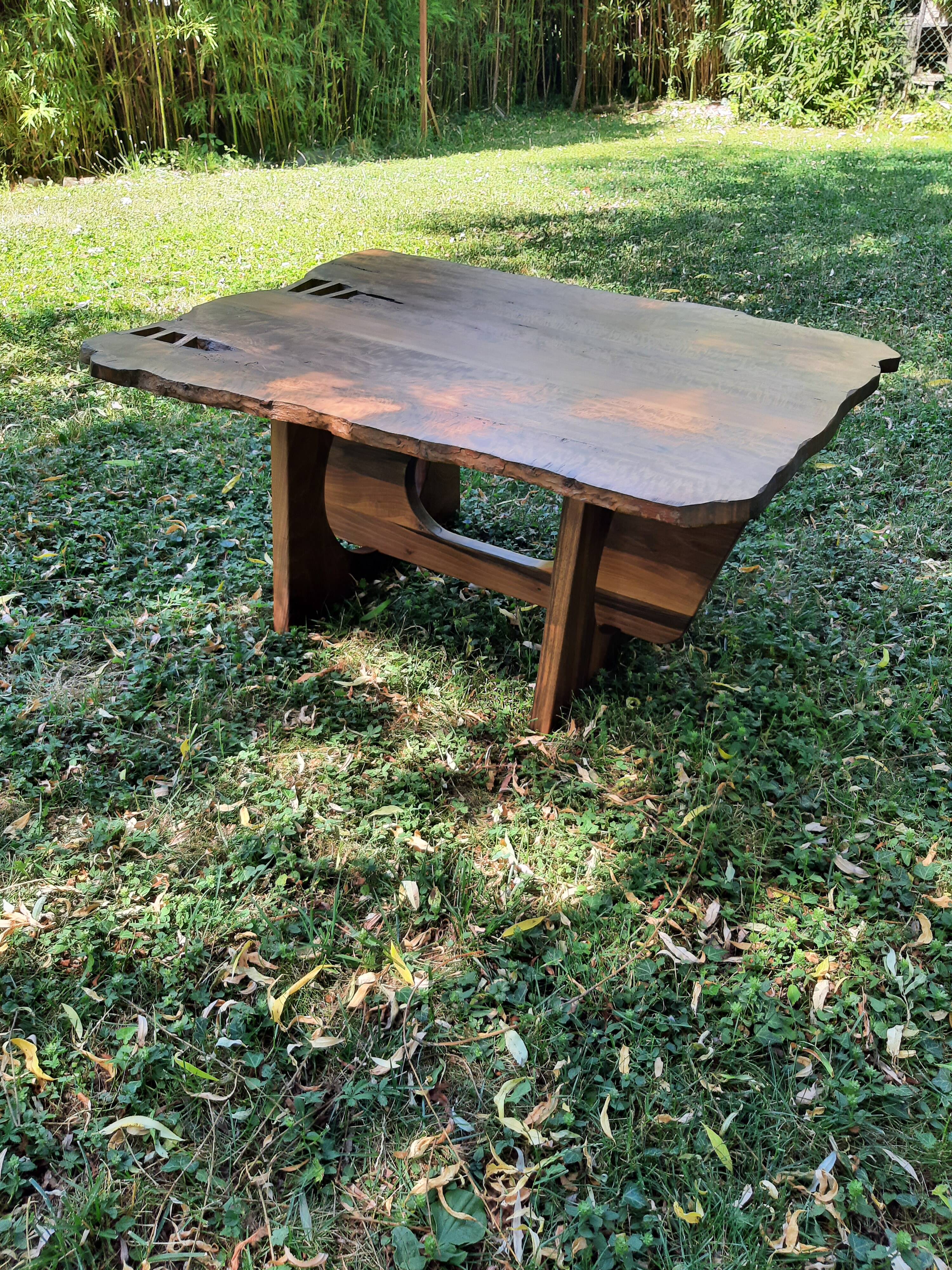Coffee table in solid walnut