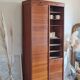Meuble de métier - classeur à rideau double - vintage
