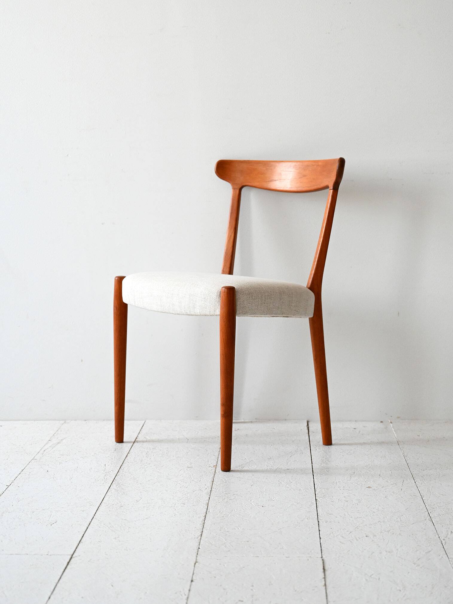 1960s Vintage Scandinavian Teak Chair with Curved Back