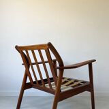 Vintage teak wooden armchair