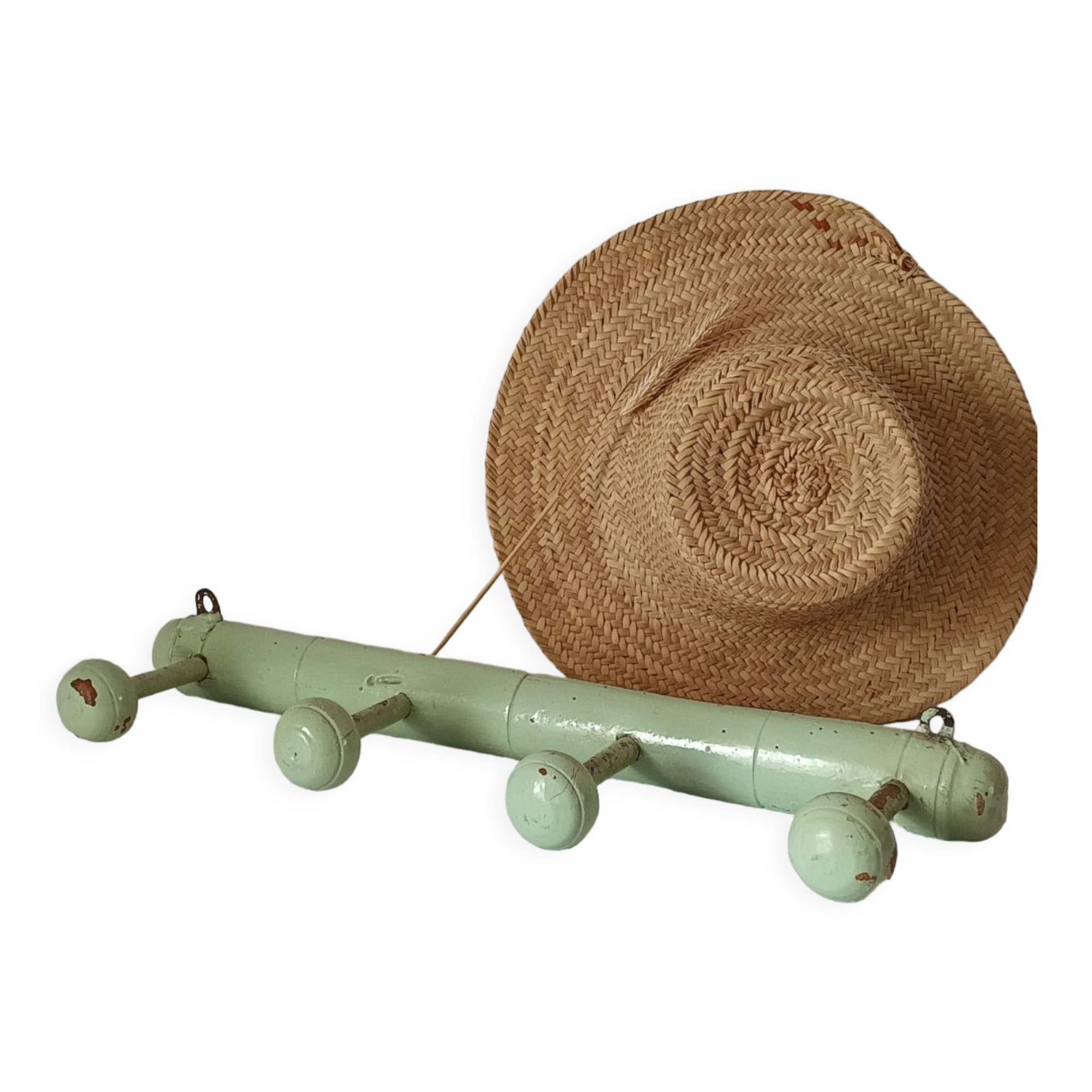 Vintage bamboo wall coat rack