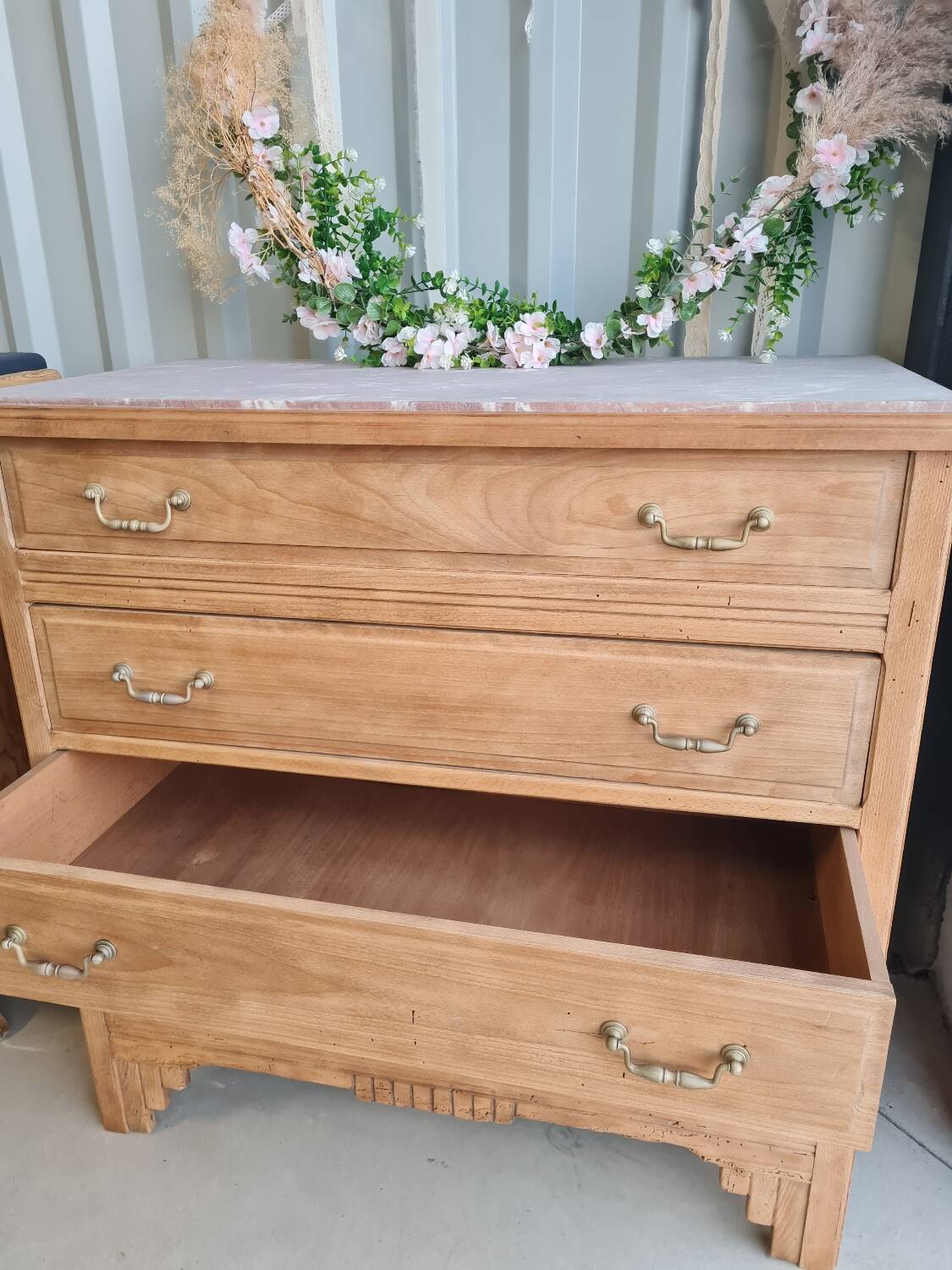 Commode art déco vintage bois massif