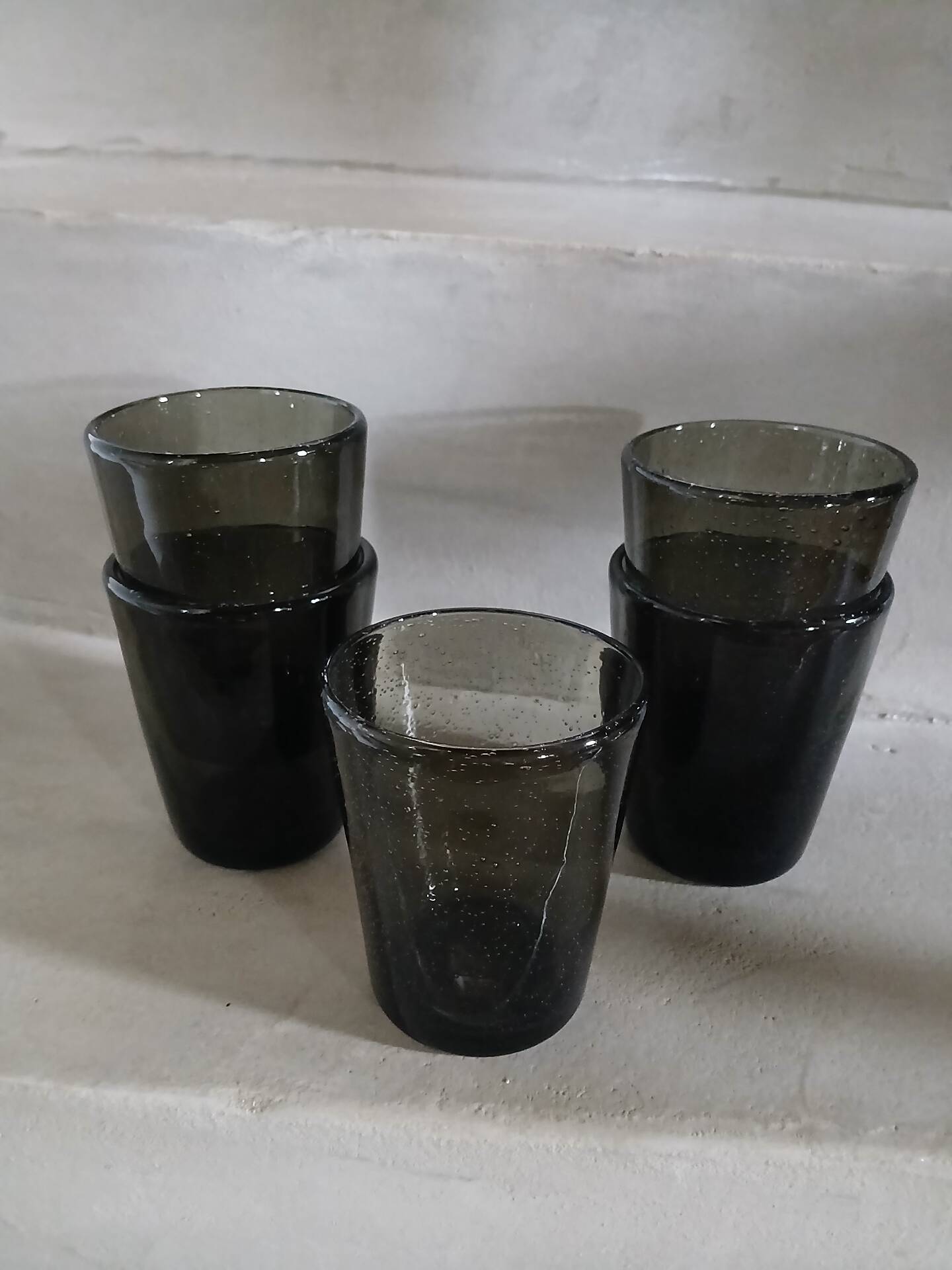 5 bubble glass water glasses
