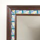 Mirror with wooden frame and painted ceramic tiles