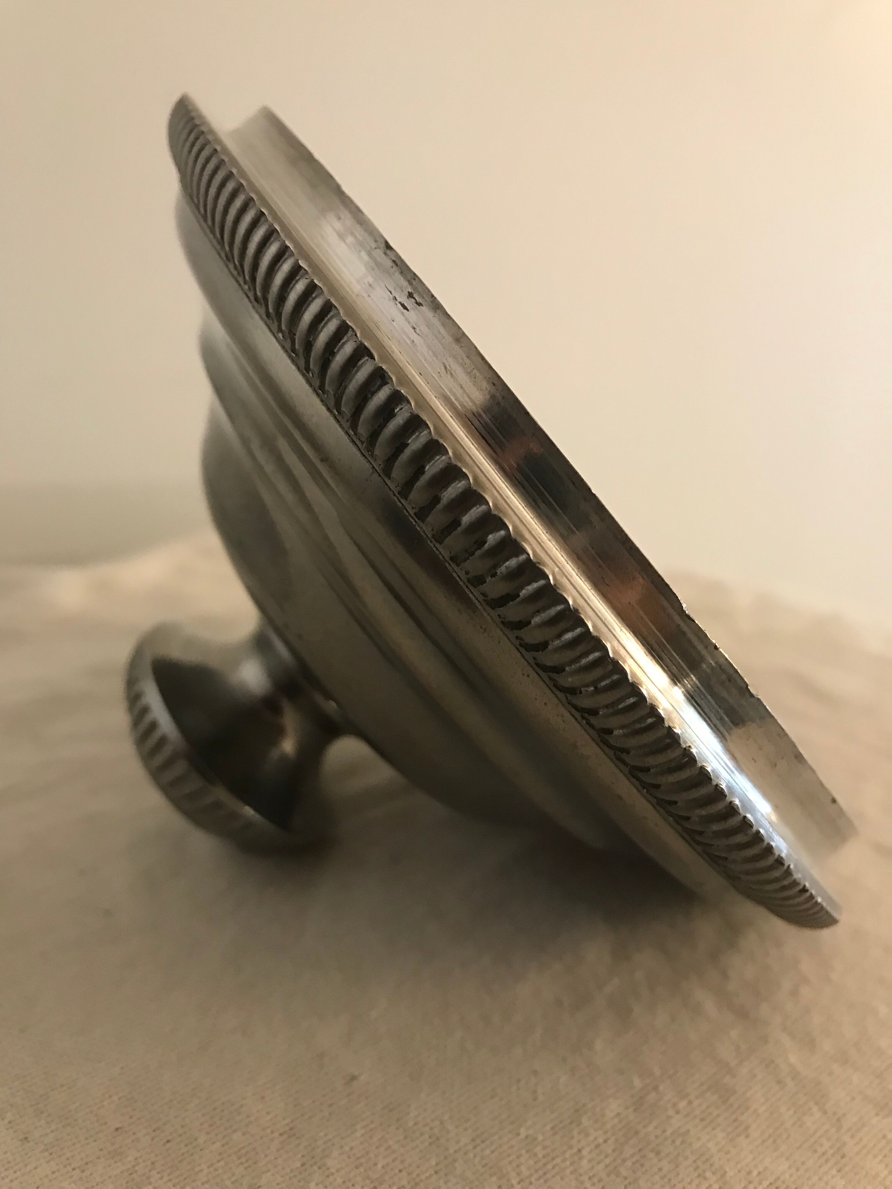 Round black leather ice bucket