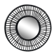 Round black rattan mirror