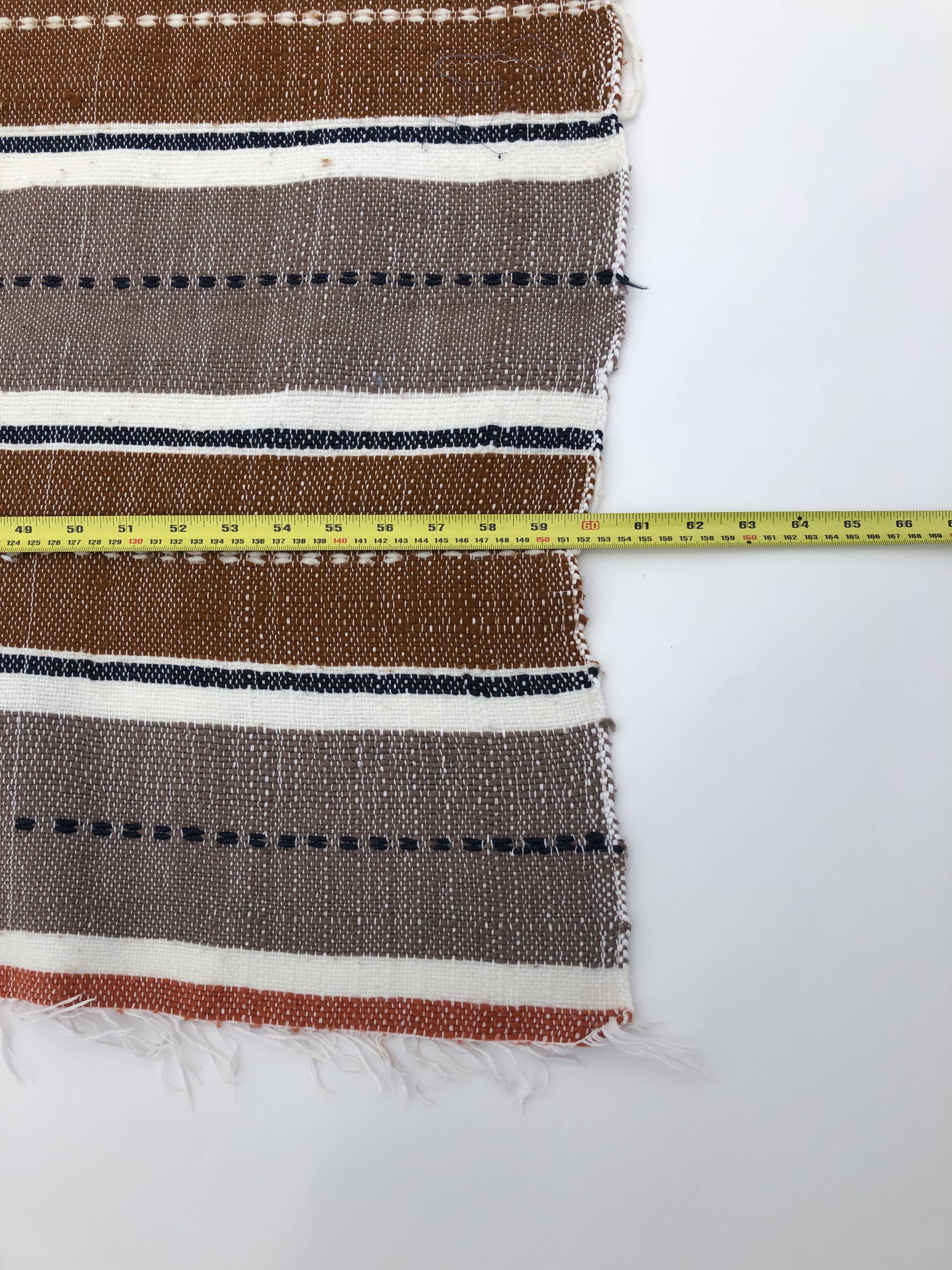 Large Handmade (#1) Striped Vintage Boho Algerian Berber Rug