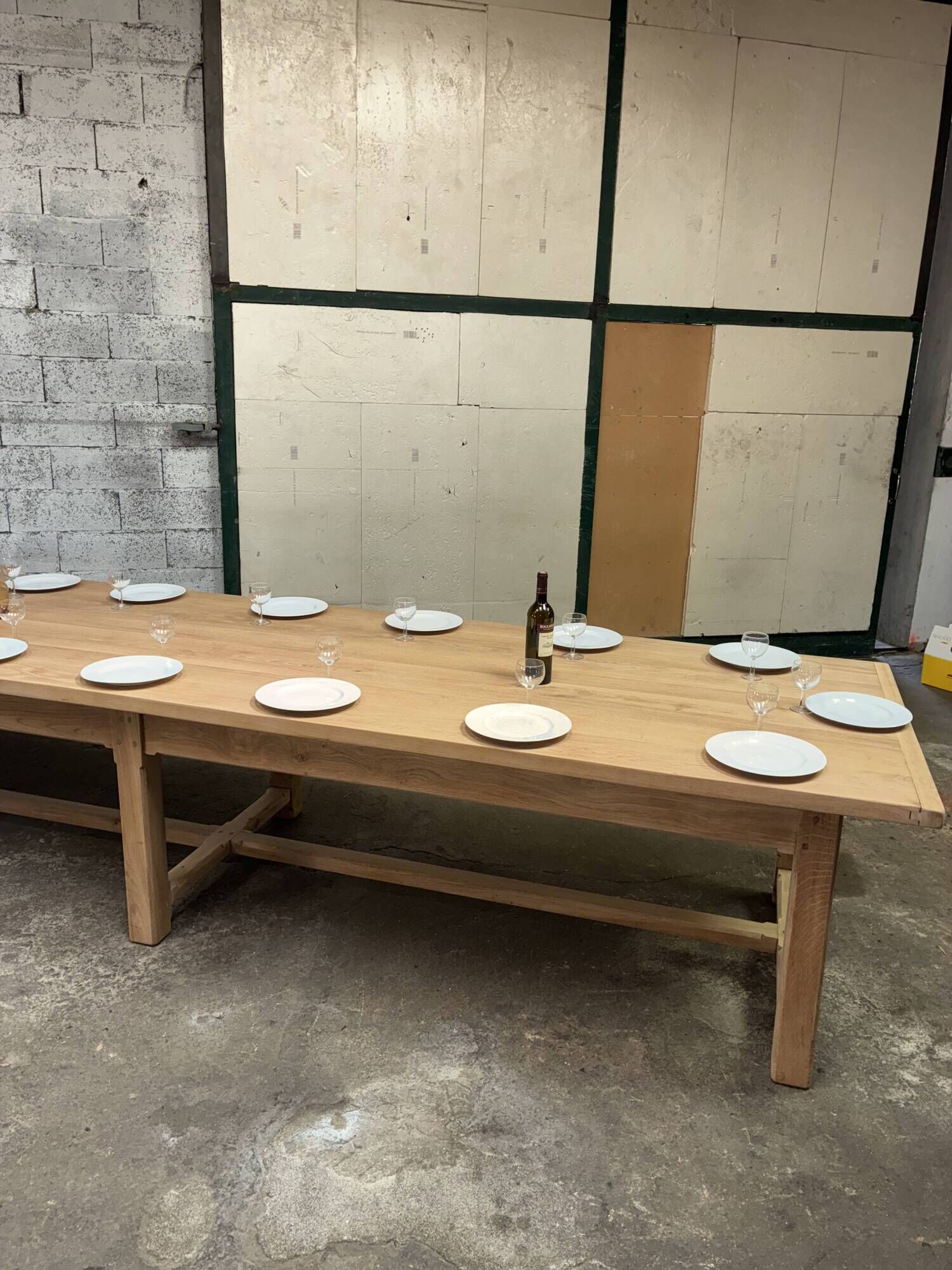 Solid oak farmhouse table