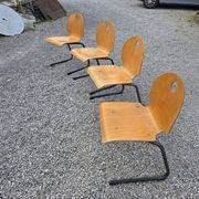 4 vintage school chairs from the 70s
