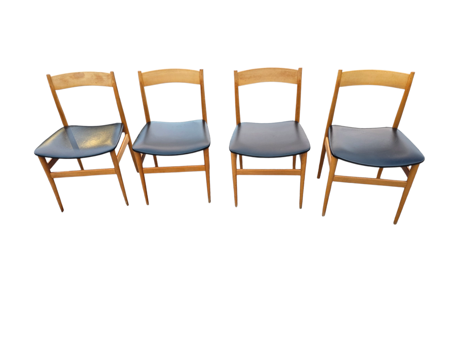 4 Scandinavian beech chairs from the 1960s.